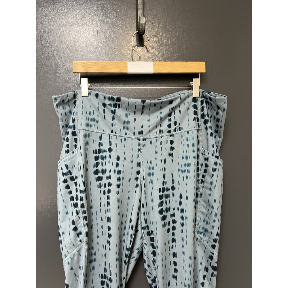 J Jill Fit Sz 2X Performance High Rise Leggings Blue Print Women's - Picture 2 of 5